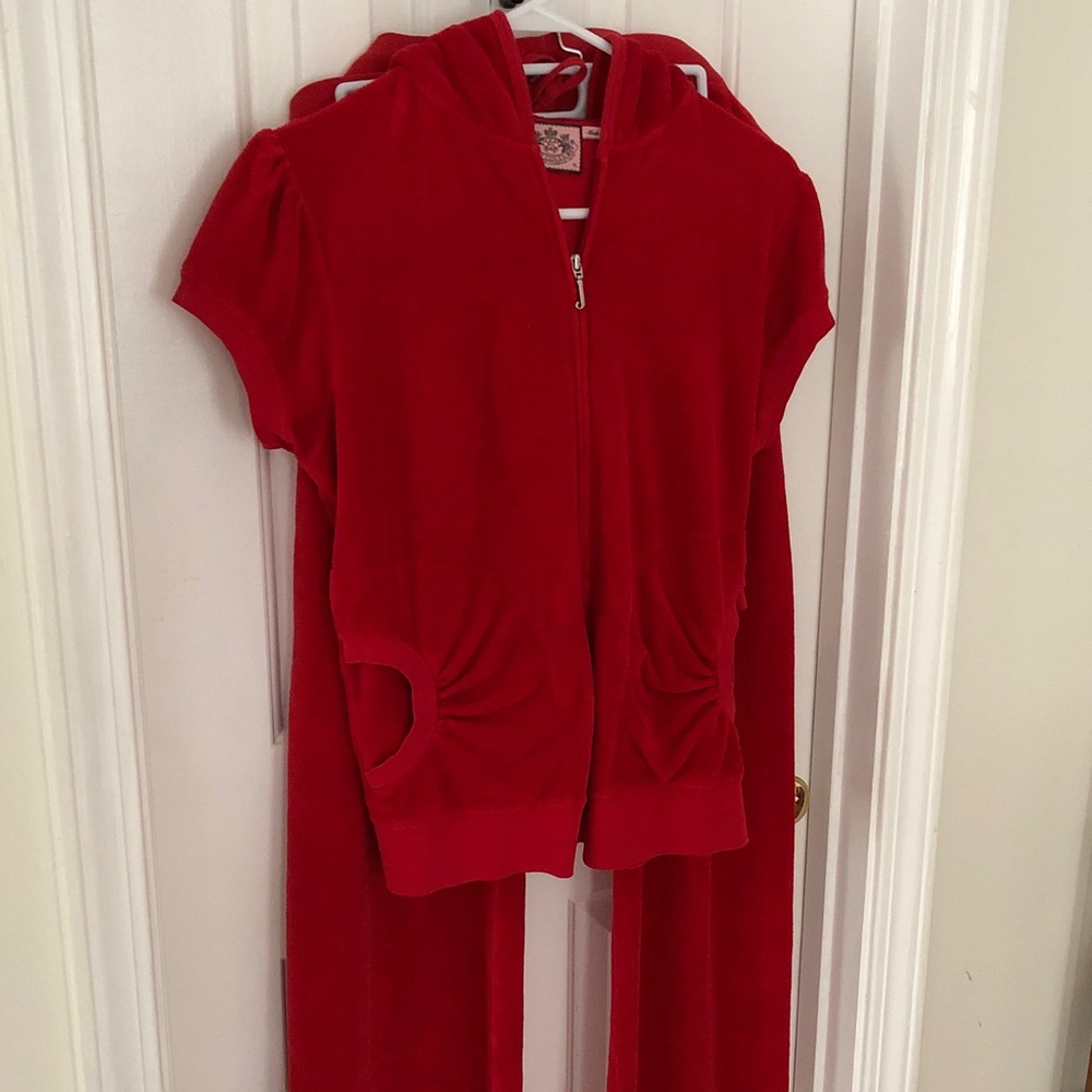 Juicy Couture Red Terry Cloth Tracksuit